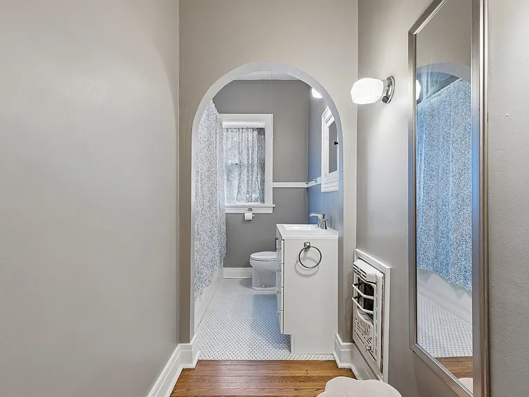 Restroom view from hallway.