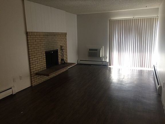 Large living room with wood burning fireplace