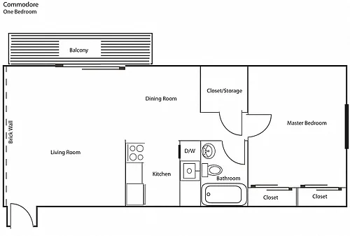 Floor plan The Commodore - One Bedroom