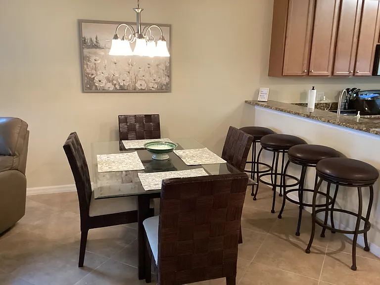 Dining table in main living area