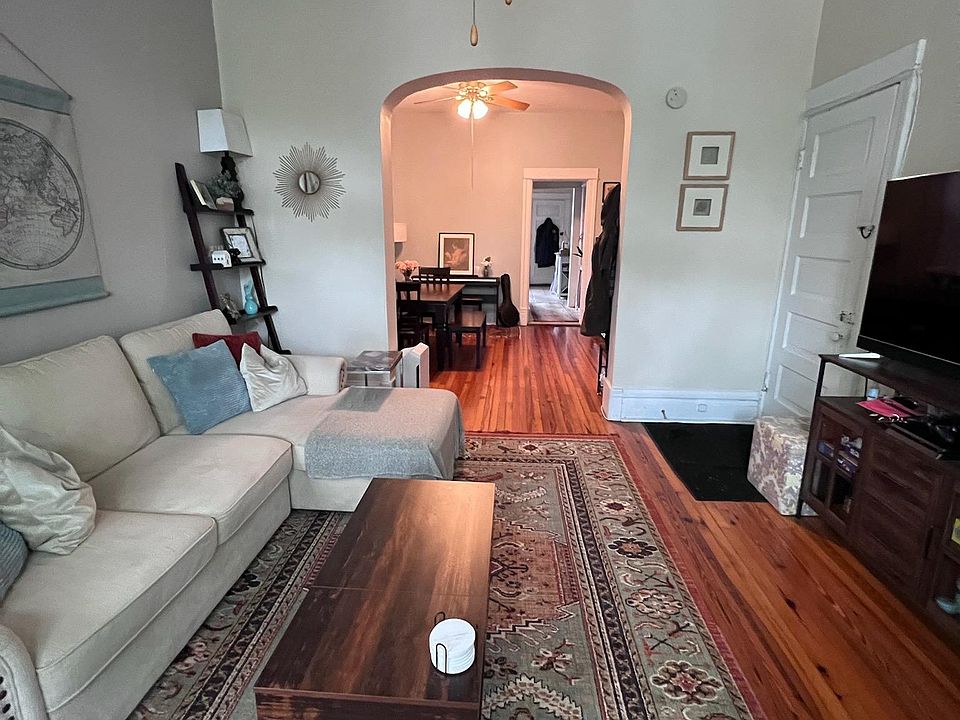 Living room, view into dining room