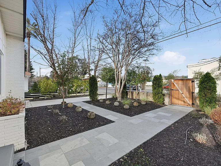 Front Yard, "reverse" view, low maintenance landscape