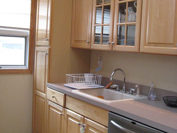 Stainless steel appliances and new tile