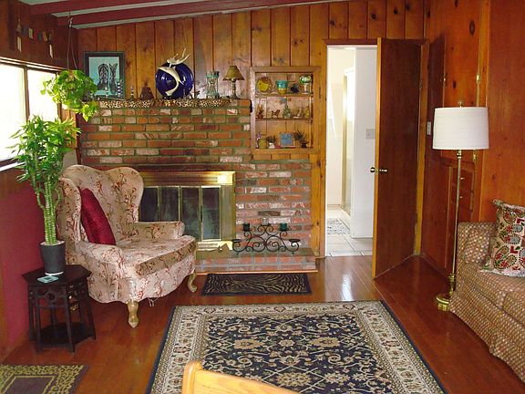Family room with fireplace.