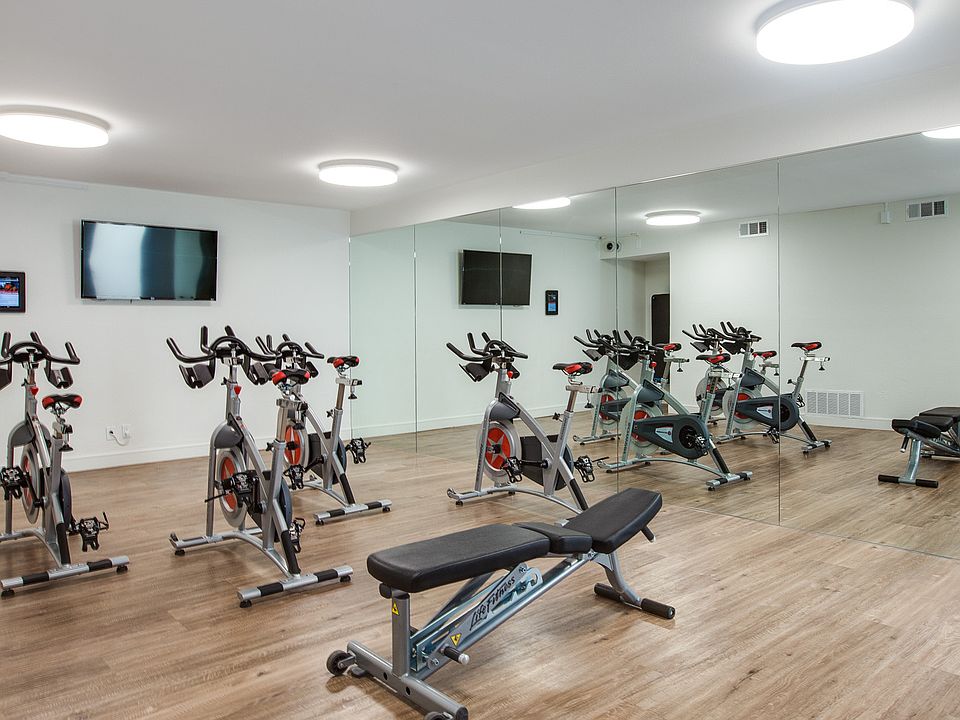 Fitness center also features a spin room