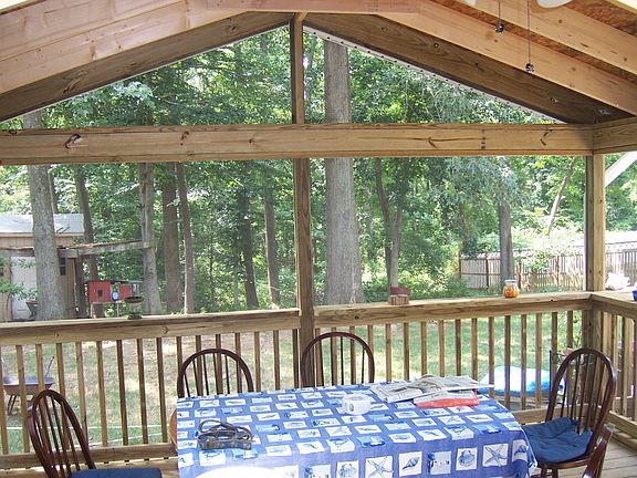 Screened porch looking out