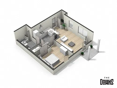 Floor plan 1 Bedroom 1 Bath Carriage