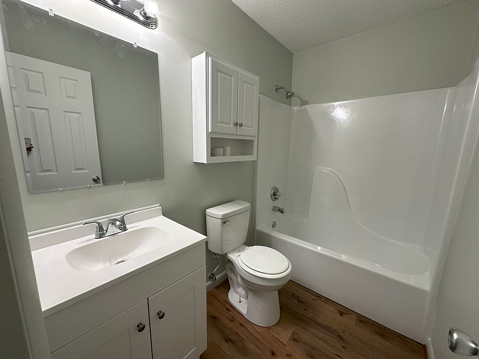 New vanity, mirror, and overt toilet cabinet