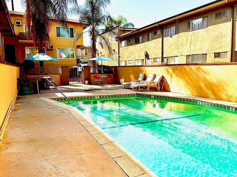Large pool and lounge area