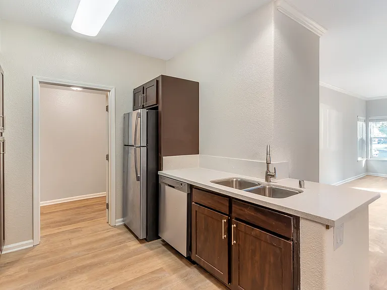 Freshly updated kitchen with stainless steel appliances