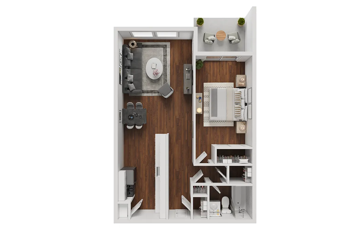 Floor plan 1 Bed 1 Bath A1