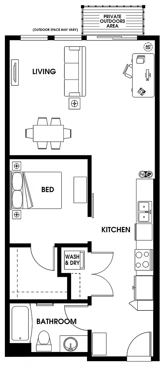 Floor plan Urban One Bedroom U7