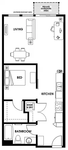 Floor plan U7 Open One Bed