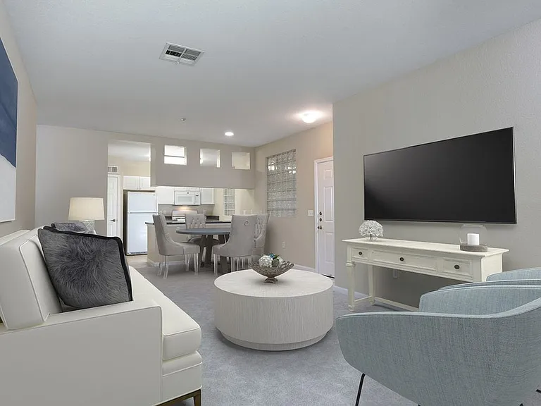 Living and dining areas