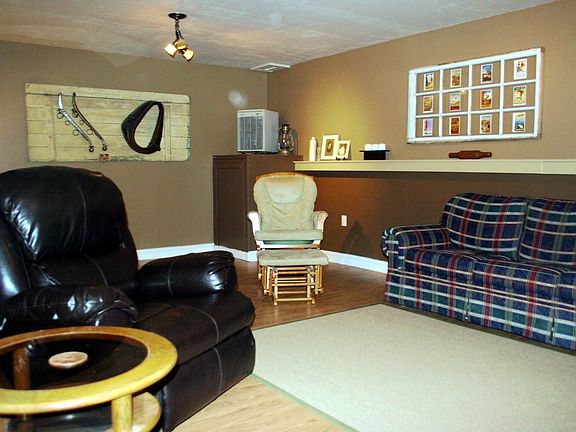 Family room in the basement