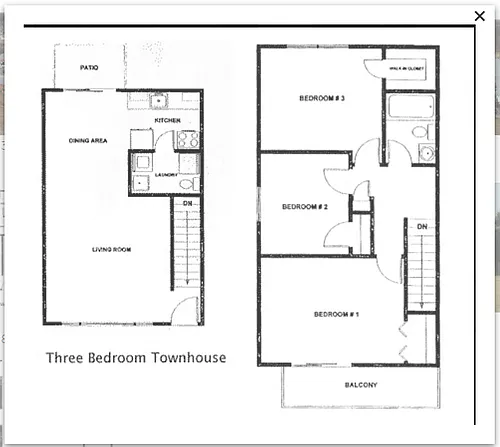 Floor plan 3 Bed Townhouse