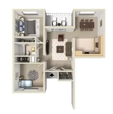 Floor plan 2 Bedroom 1 Bath