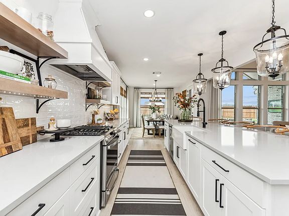 Kitchen with floating shelves