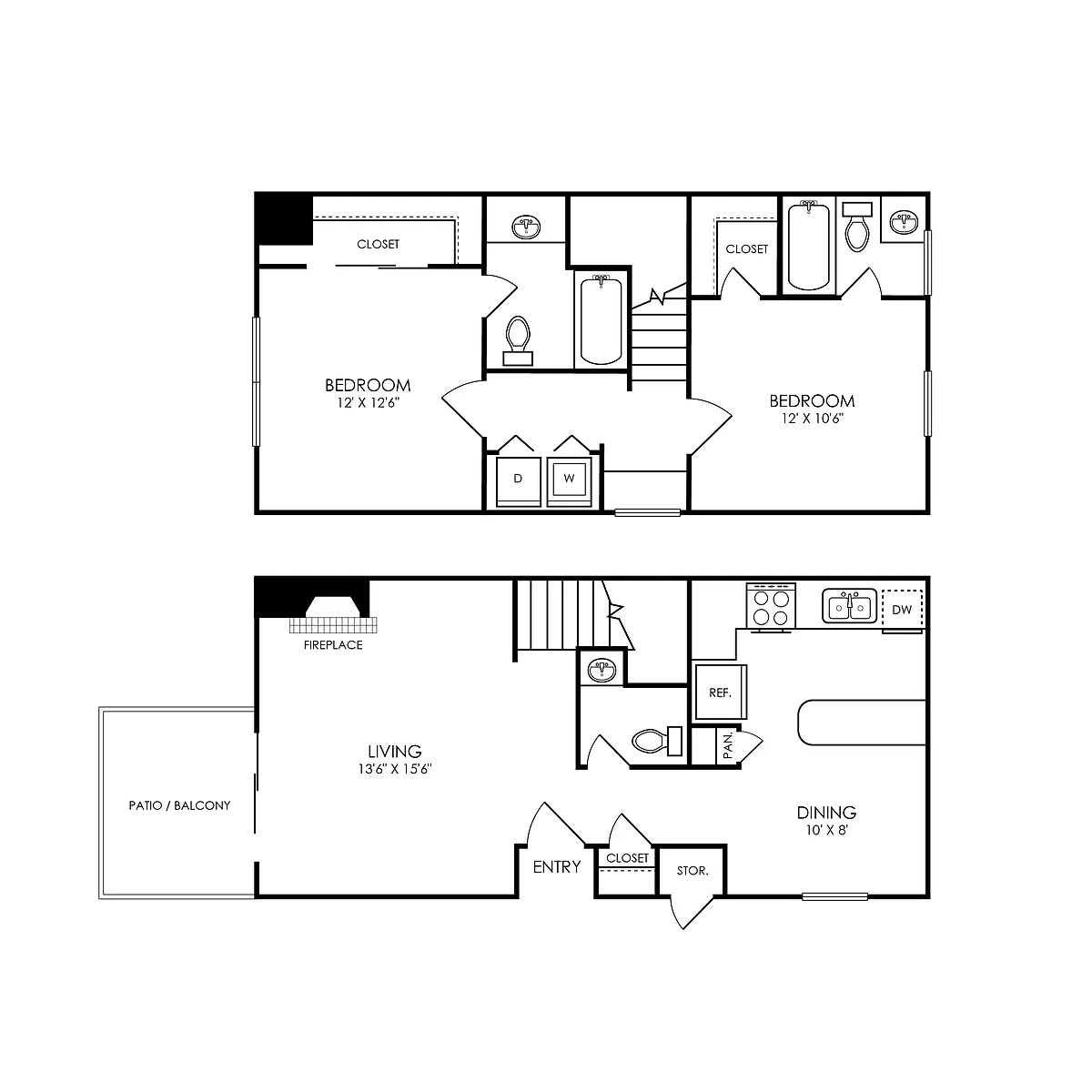 Floor plan B2 Townhome Classic