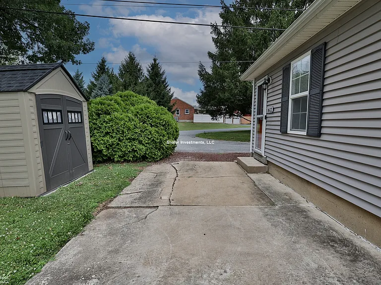 View of the parking spot facing north