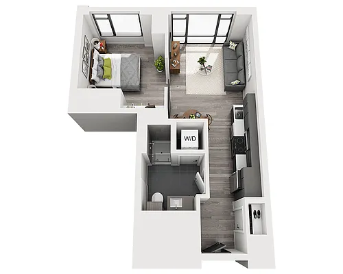 Floor plan One Bedroom A1U