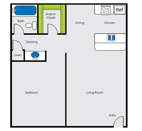 Floor plan 1 X 1
