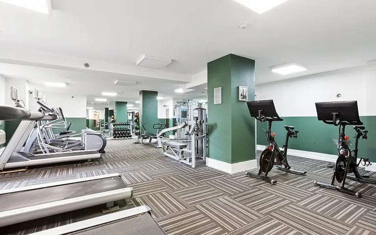 Peloton bikes in fitness center