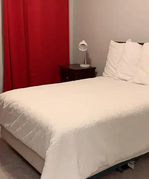 This is the Maryland Flag Room which includes a full size bed, dresser, and night stand