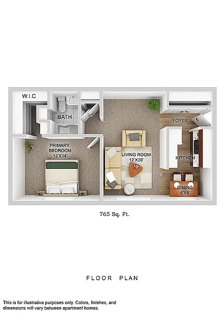 Floor plan 1 Bedroom Court
