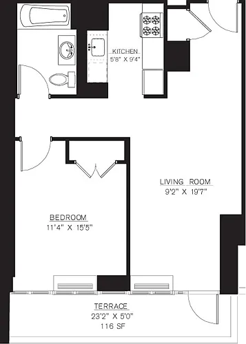 Floor plan 7L (Terrace 116sf)