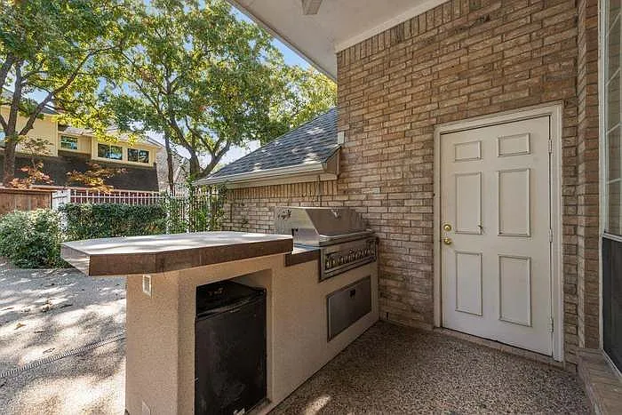 Enjoy your private backyard with covered patio, outdoor grill, mini-fridge, and sparkling pool!