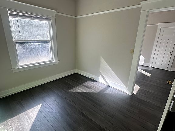 Bedroom, note tall ceilings + new floors
