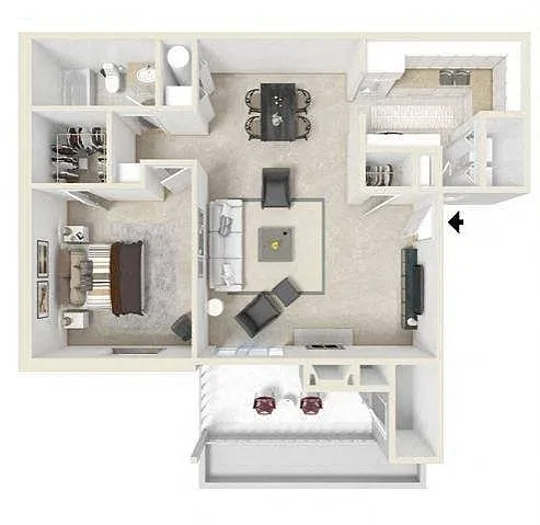 Floor plan 1 bedroom 1 bathroom