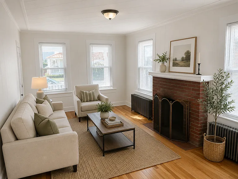 Virtually staged Living room