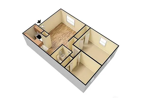 Floor plan 2x1 Renovated w Balcony