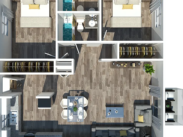 2 Bedroom 2 Bedroom