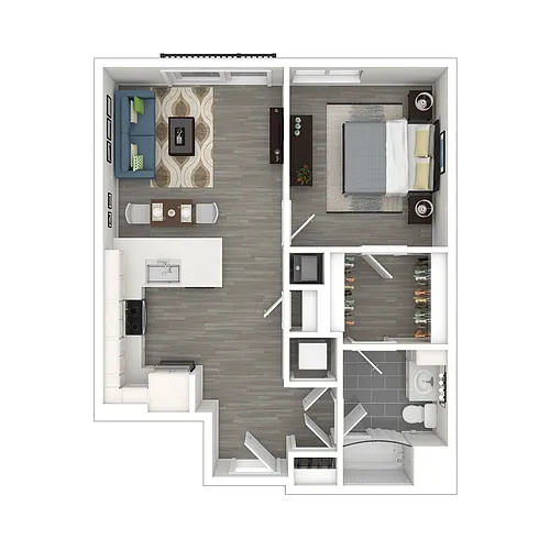 Floor plan 1 Bedroom 1A & 1C - Market