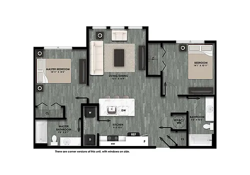 Floor plan B1 - 60% AMI