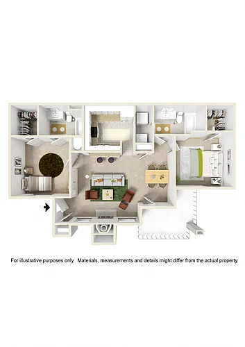 Floor plan 2 BED 2 BATH WATER VIEW