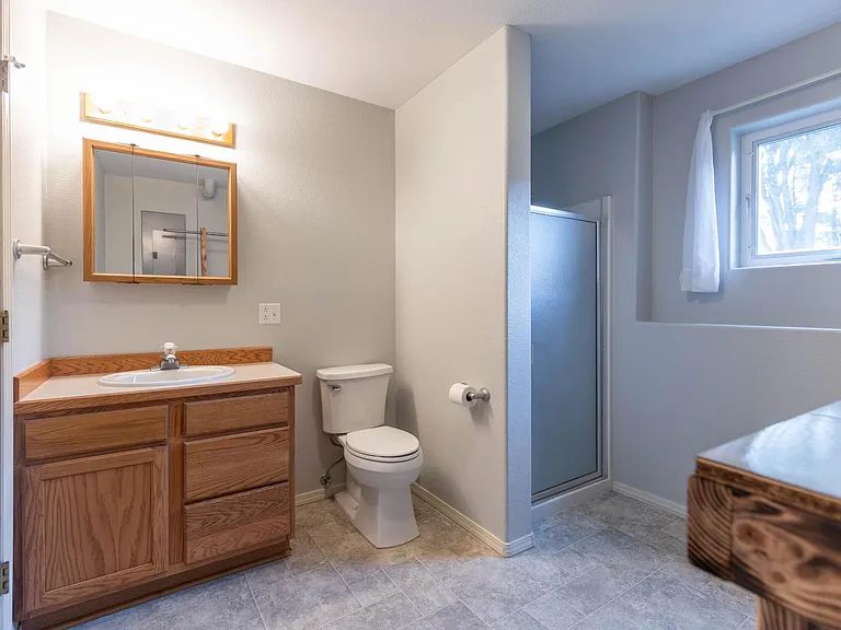 downstairs bathroom and laundry room
