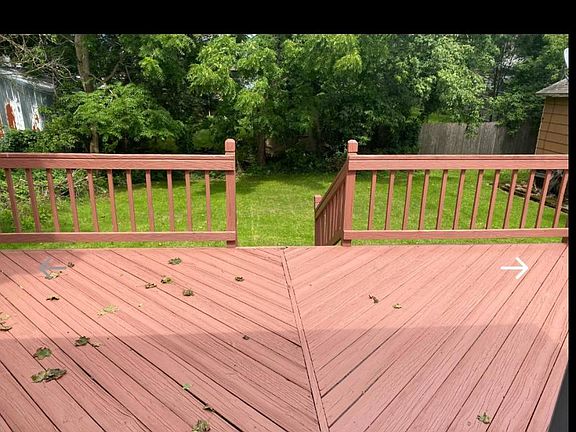 Deck overlooking large yard