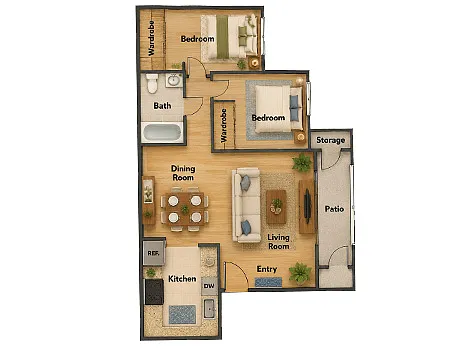 Floor plan 2 Bedroom