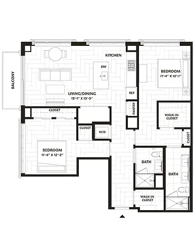 Floor plan 2 Bed/2 Bath-B5