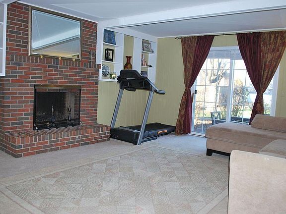 Living Room with wood burning fireplace
