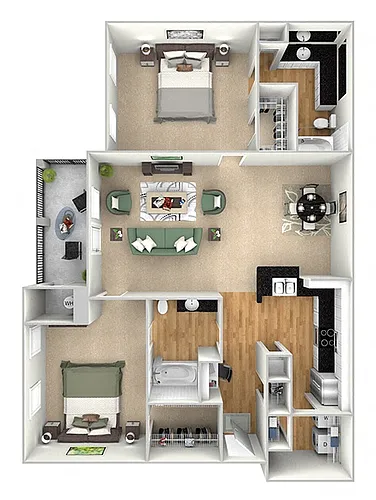Floor plan B1 (2x2 Island Park)
