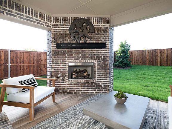 Ethan Model Home Outdoor Fireplace