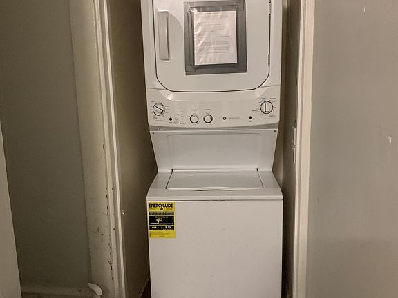 Washer and dryer included in rent, in the hallway right by your apartment door