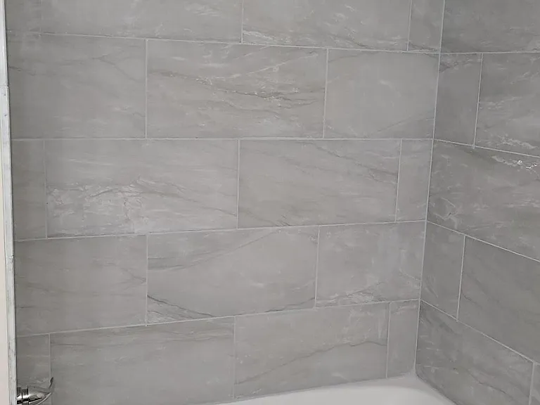 all new tile, tub
