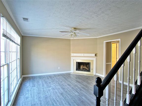 living room w/ fire place
