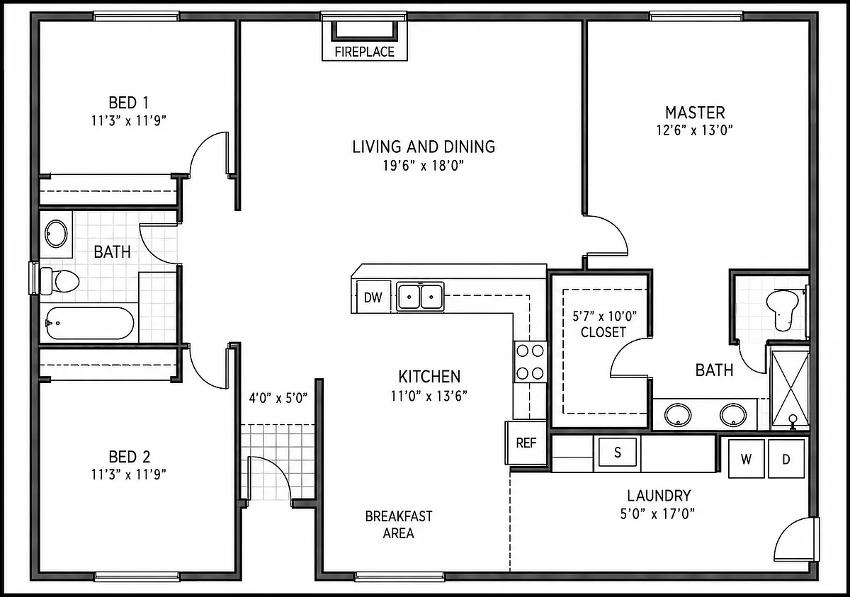 Exceptional layout featuring a private primary suite and a separate wing for the additional bedrooms, with the spacious great room and kitchen perfectly situated in between. The laundry room offers convenient direct access to the garage. - 10620 Cactus Dr